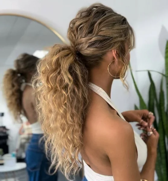 Romantic Floral Half-Up Wedding Curls