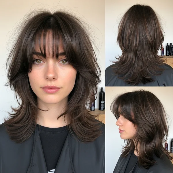 Shag Hairstyles Medium Curtain Bangs