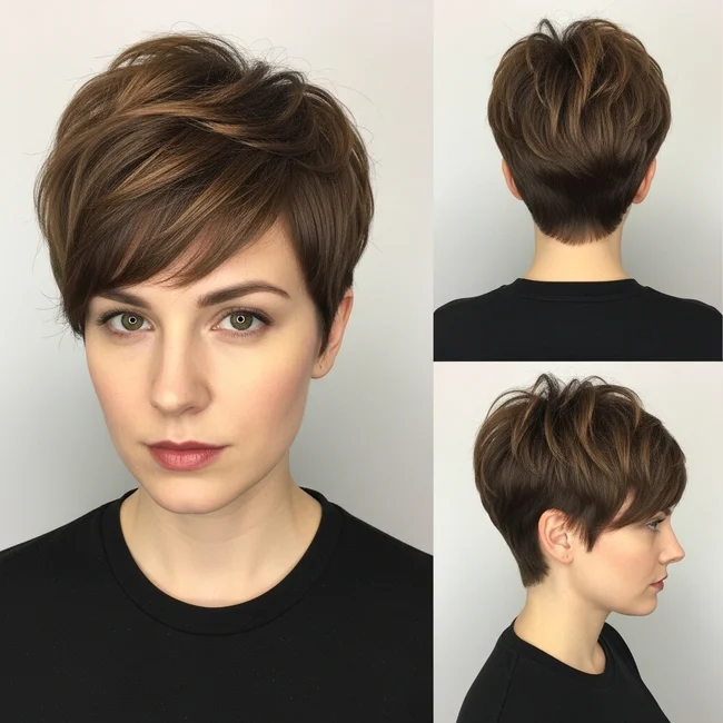 short funky pixie haircut fine hair