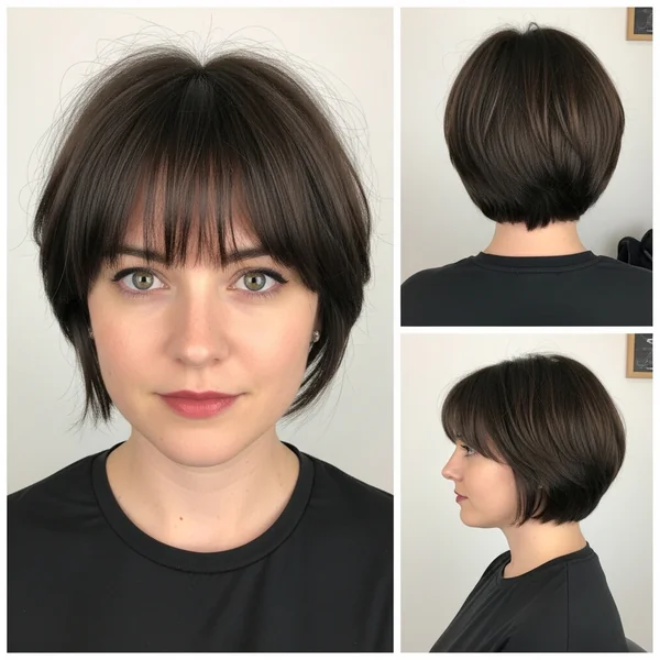 Short Hairstyle Women Fine Hair Low Maintenance With Bangs
