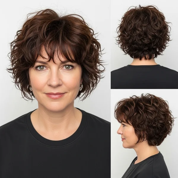 Short Curly Bob Hairstyles Choppy Layers