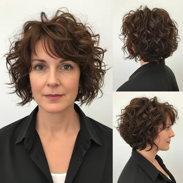 Short Curly Bob Hairstyles Messy Curls Beach Waves