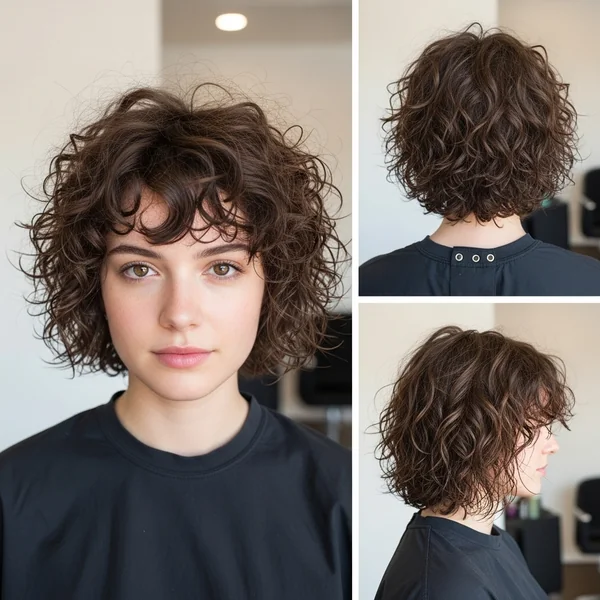 Short Curly Bob Hairstyles Messy Curls Beach Waves