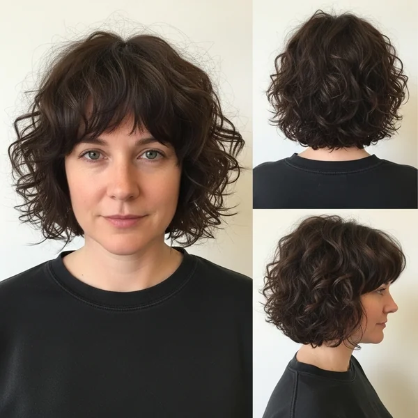 Short Curly Bob Hairstyles With Bangs