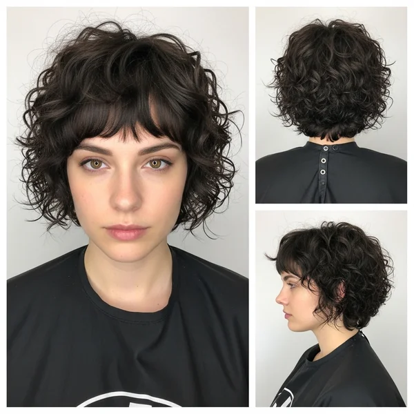 Short Curly Haircuts with Bangs