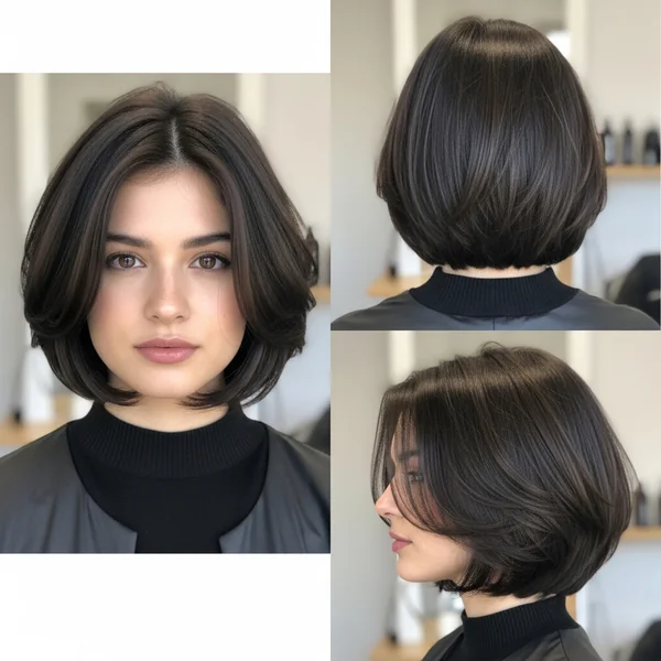 Short Dark Brown Hair Bob Shoulder Length Layered Hairstyles