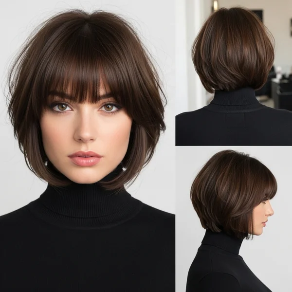 Short Layered Bob Haircuts With Bangs