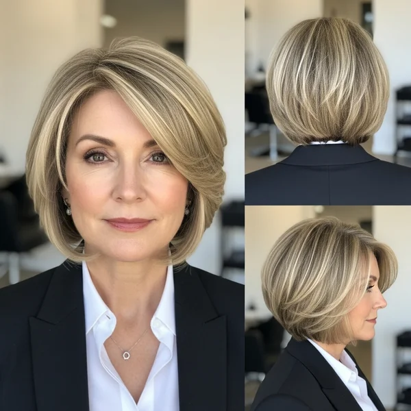 Short Layered Bob Hairstyles Over 50