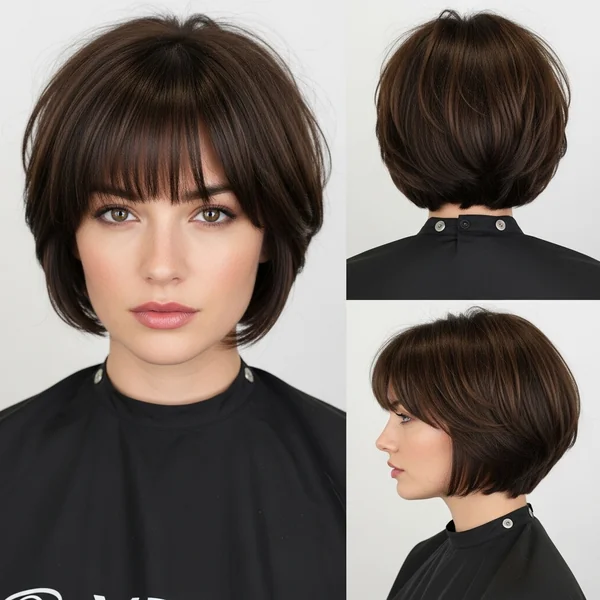 Short Layered Haircuts For Thick Hair With Bangs