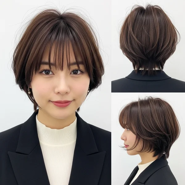 Short Layered Haircuts With Bangs Asian