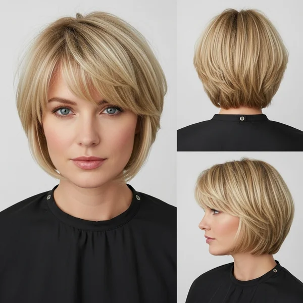 Short Layered Haircuts With Bangs Blonde