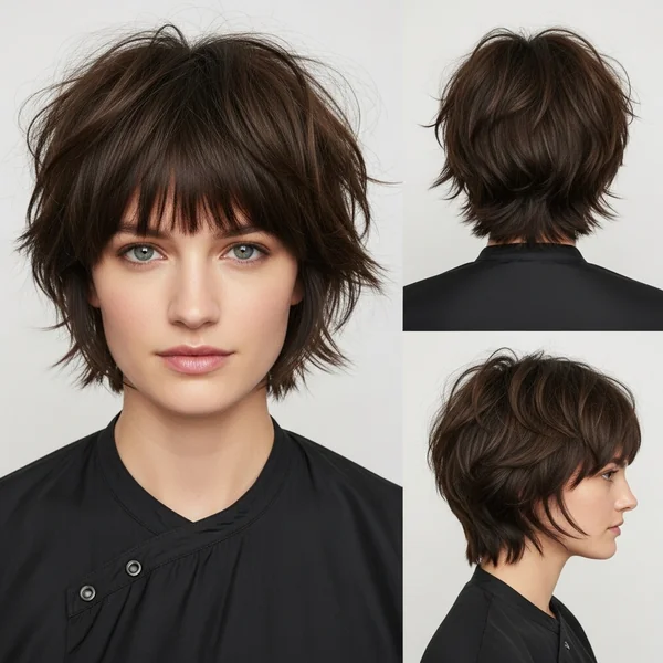 Short Layered Haircuts With Bangs Grunge