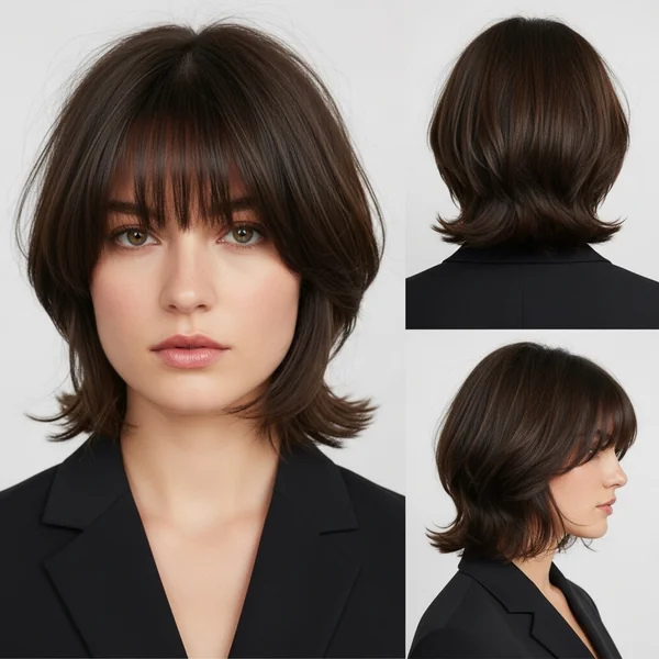 Short Layered Haircuts With Curtain Bangs