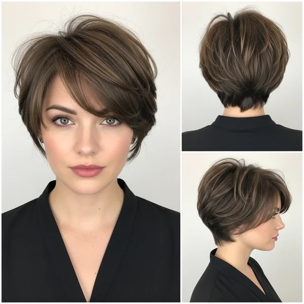 short layered haircuts with side bangs