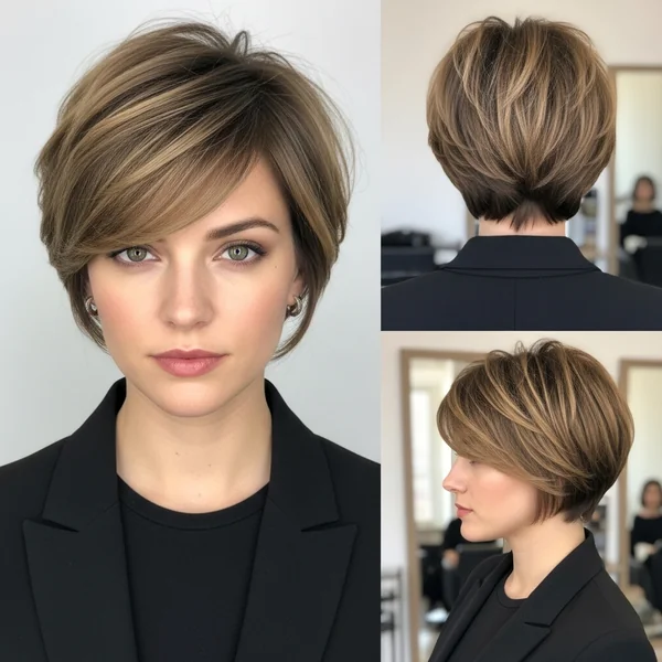 Short Layered Haircuts With Side Bangs