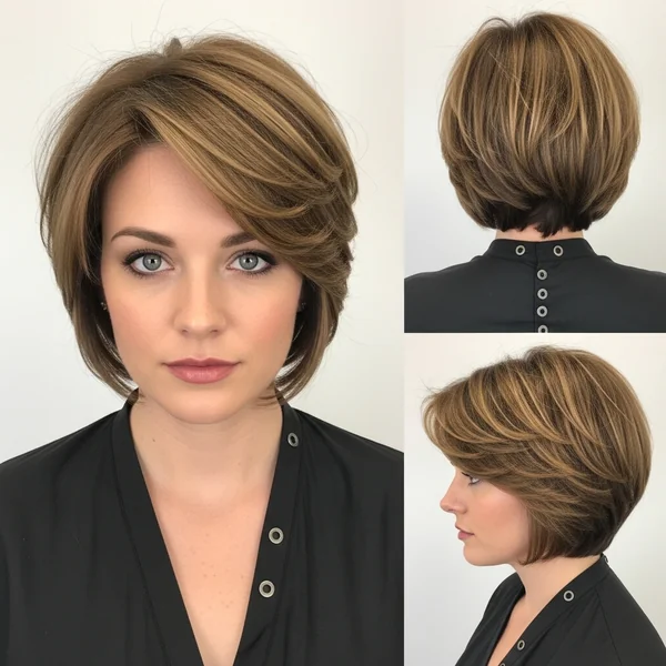 short layered stacked bob haircut