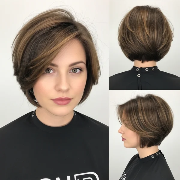 short stacked bob haircut fine hair