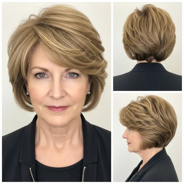 Short Stacked Bob Haircut Over 50