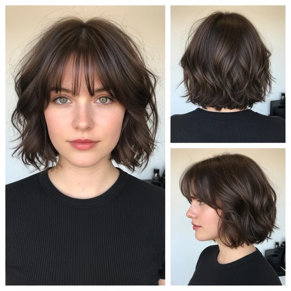 Short Wavy Haircuts With Curtain Bangs