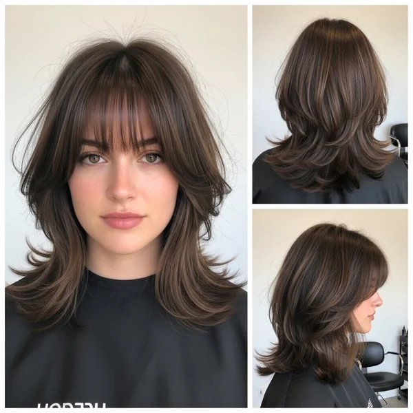 shoulder length layered haircuts with bangs