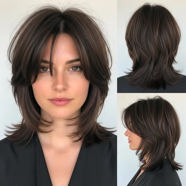 Shoulder Length Shag Haircut Shaggy Bob Medium Layered