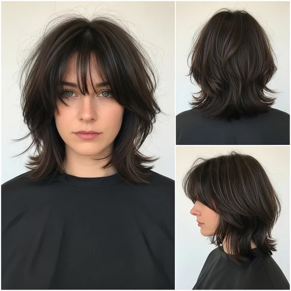 Shoulder Length Shag Haircut Shaggy Bob Medium Layered