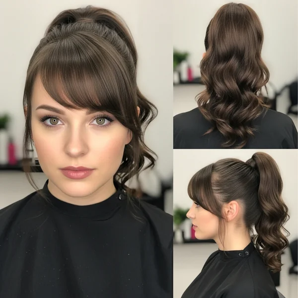 Side Bangs With Ponytail Hairstyles