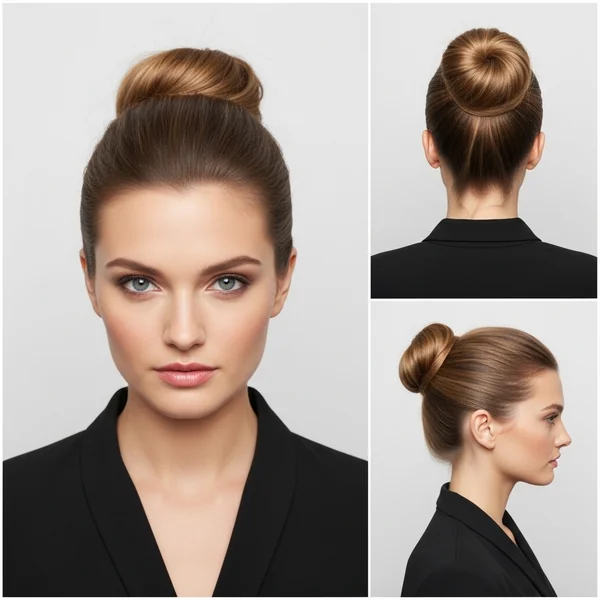 simple high bun hairstyles