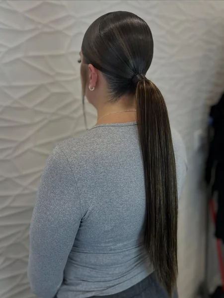 ponytail with long bangs