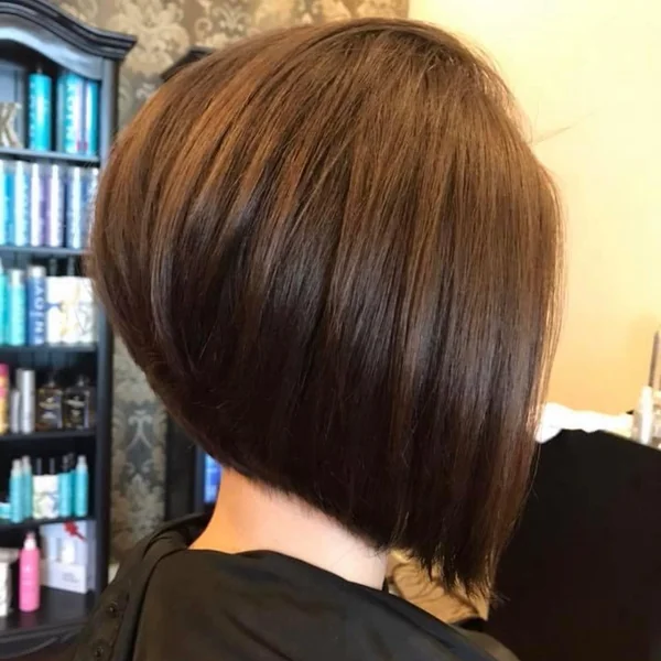 Sleek Mahogany Steeply Stacked Inverted Bob