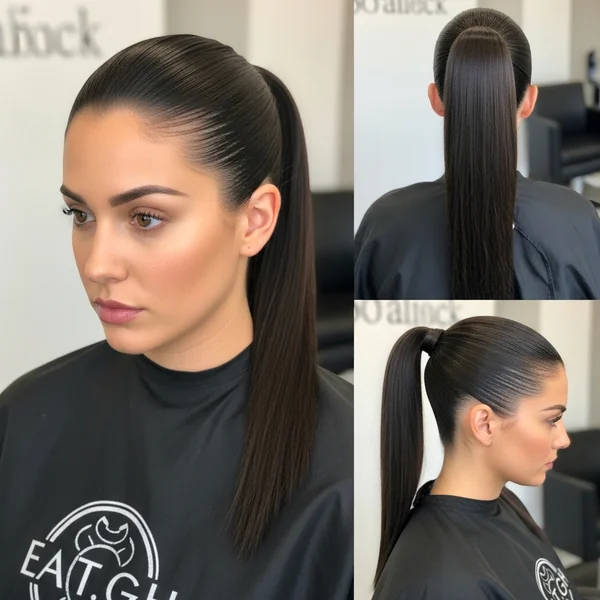 Slick Back Ponytail With Edges
