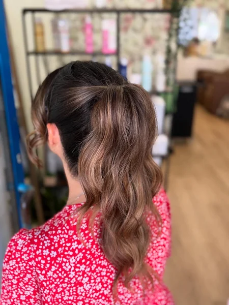 ponytail with curtain bangs