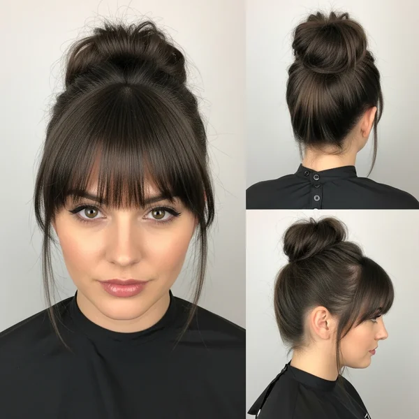 Spiky Bun with Bangs