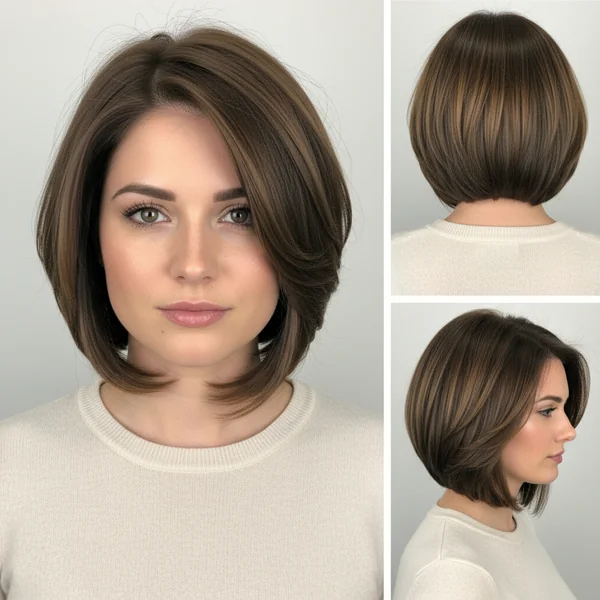stacked layered bob haircut for thick hair
