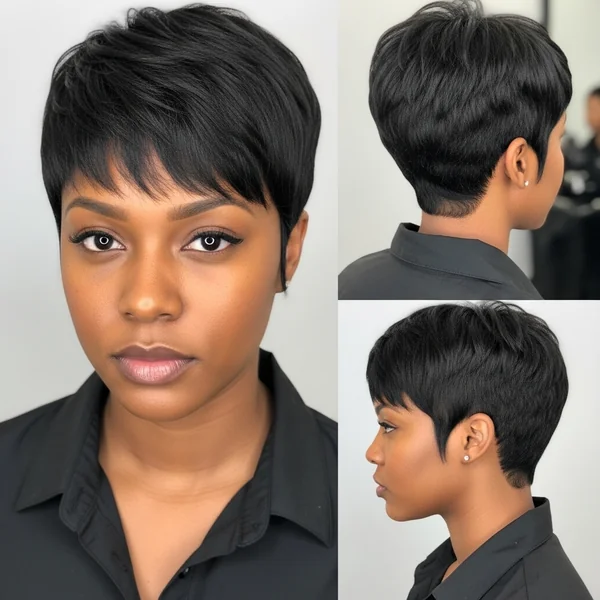Straight Pixie Haircut for Black Women