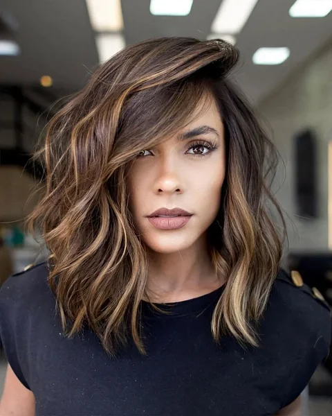 Sultry Crimson Curls with Soft Spiraled Fringe