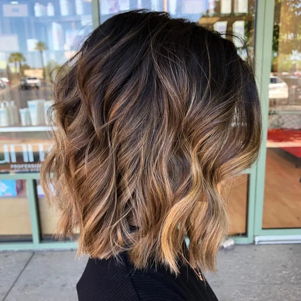 Sun-Kissed Textured Waves for Shoulder Length Bob Haircut