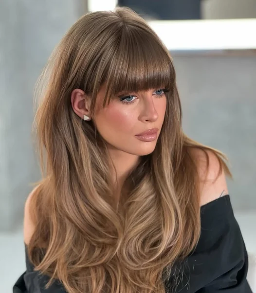 Tawny Brown Layers with Full Rounded Fringe