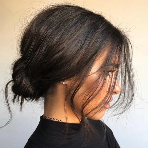 Textured Ash Blonde Bun with Sparkling Rose Gold Comb
