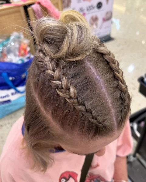 Textured Brunette Bob with Messy Fishtail Crown