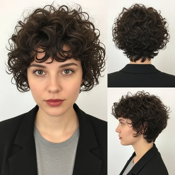 Thick Curly Pixie Haircut