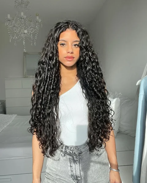Ultra-Long Glossy Curls with Tapered Bohemian Layers