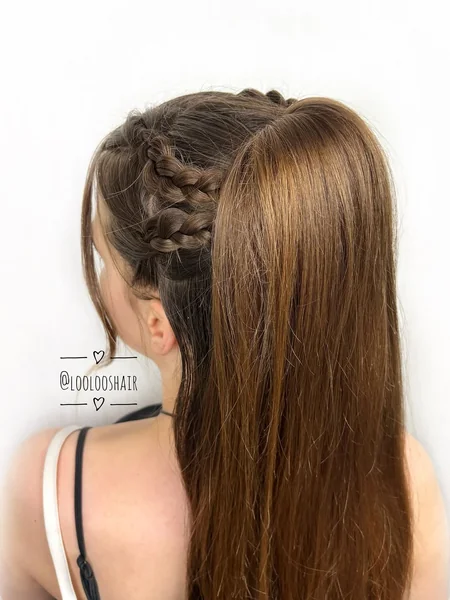 Ultra-Slick High Ponytail with Voluminous C-Curl Ends