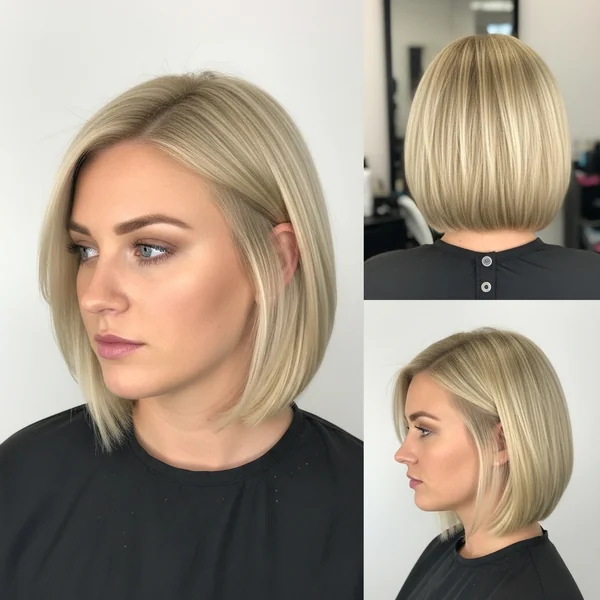 undercut bob haircut blonde