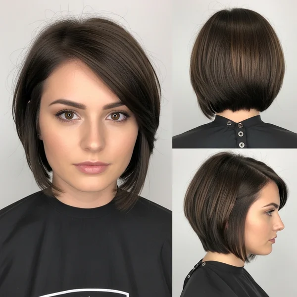 undercut bob haircut for round faces