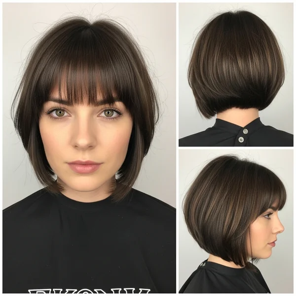 undercut bob haircut with bangs