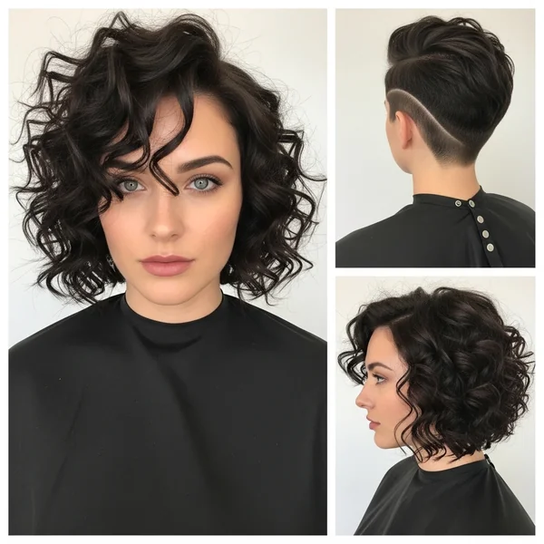 undercut curly bob haircut