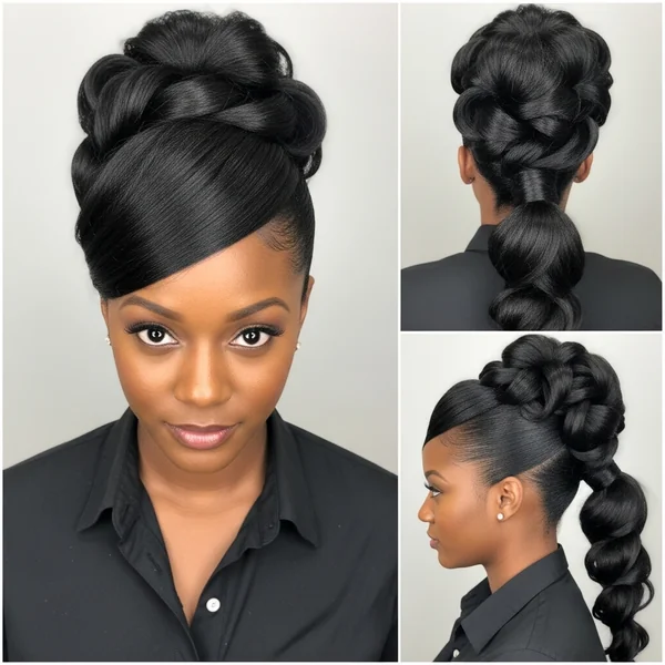 Updo Ponytail Hairstyles Black Hair