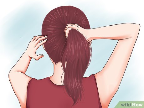Step 2 Gather all your hair at the back of your head.