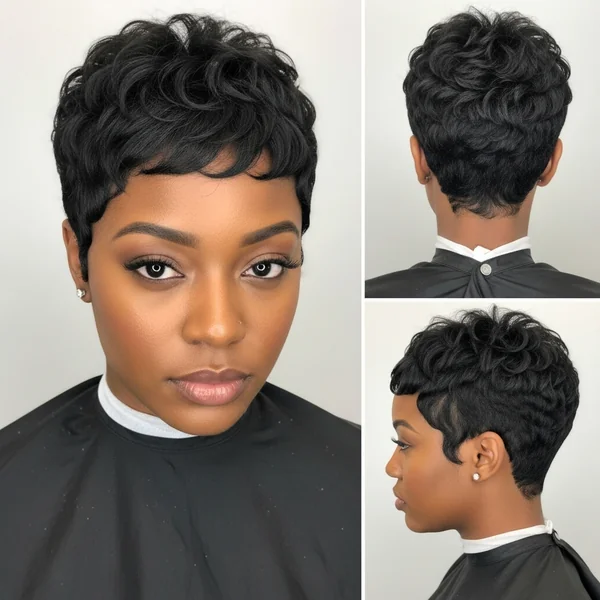Very Short Pixie Haircut for Black Women